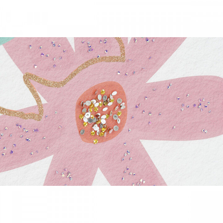 Lienzo DKD Home Decor Flores (60 x 1,8 x 60 cm) (4 Unidades)