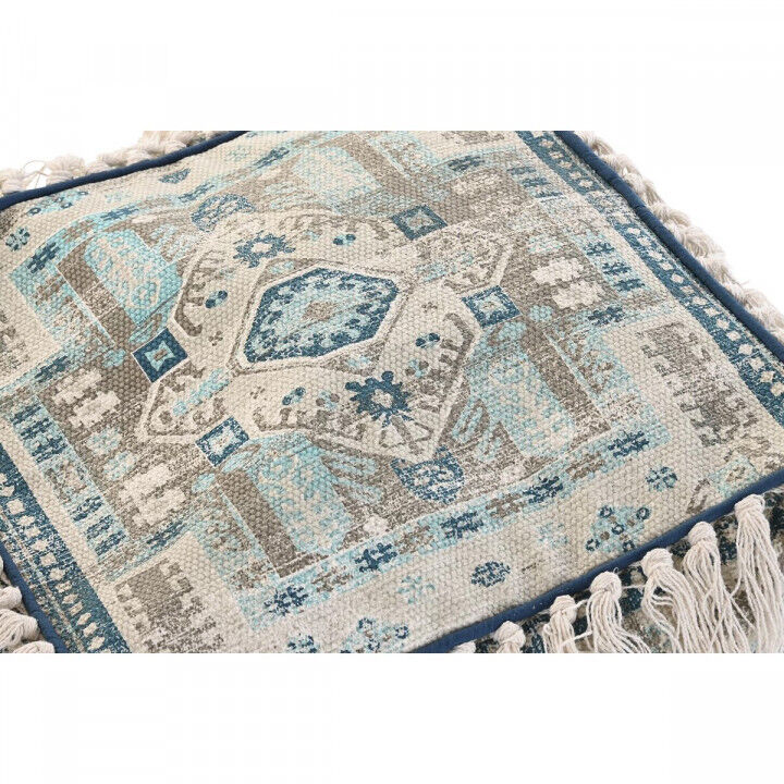 Puff DKD Home Decor Casablanca Azzurro Frange 40 x 40 x 40 cm