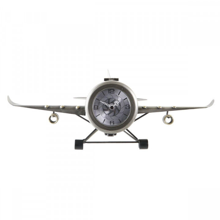 Table clock DKD Home Decor Golden Silver Aeroplane (2 Units)