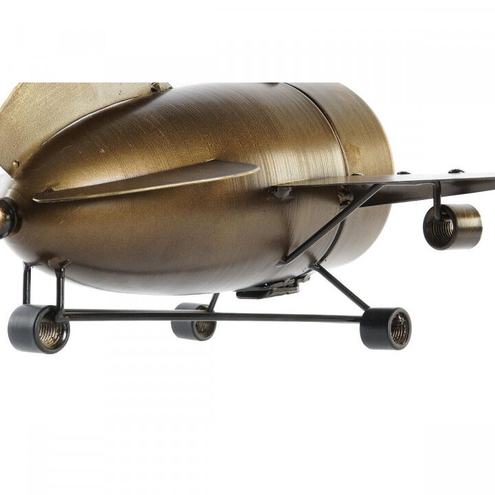 Horloge de table DKD Home Decor Doré Argenté Avion (2 Unités)