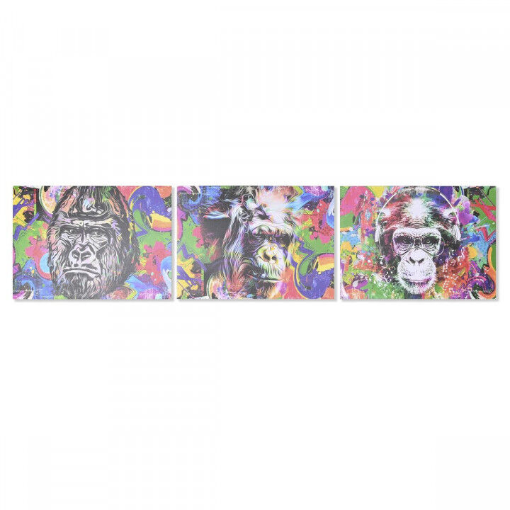 Canvas DKD Home Decor Canvas Hout MDF 70 x 1,8 x 50 cm