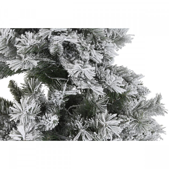 Kerstboom DKD Home Decor Wit Groen Metaal Polyethyleen Besneeuwd 130 x 130 x 218 cm