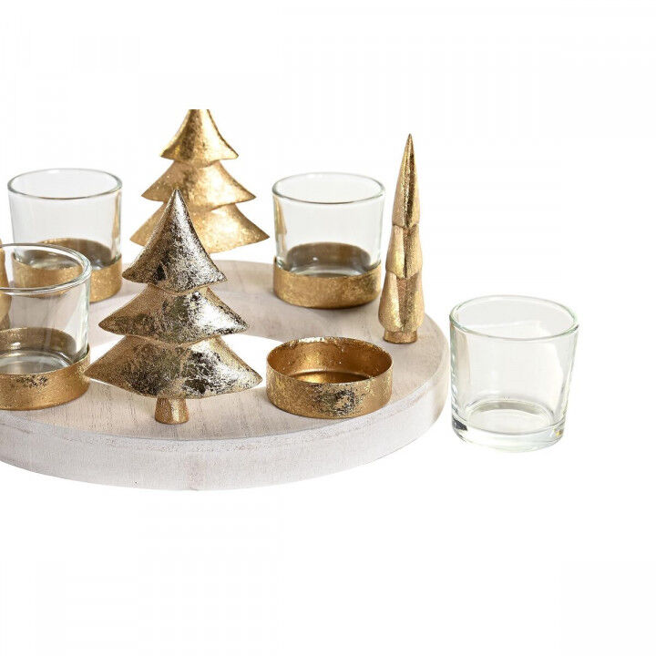 Kerstkaarshouder DKD Home Decor Natuurlijk Gouden (2 Stuks) (21 x 11,5 x 21 cm)