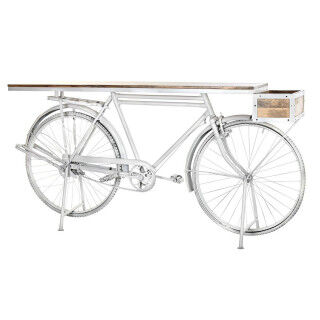 Konsole DKD Home Decor Weiß Braun Eisen Mango-Holz 195 x 40 x 91 cm