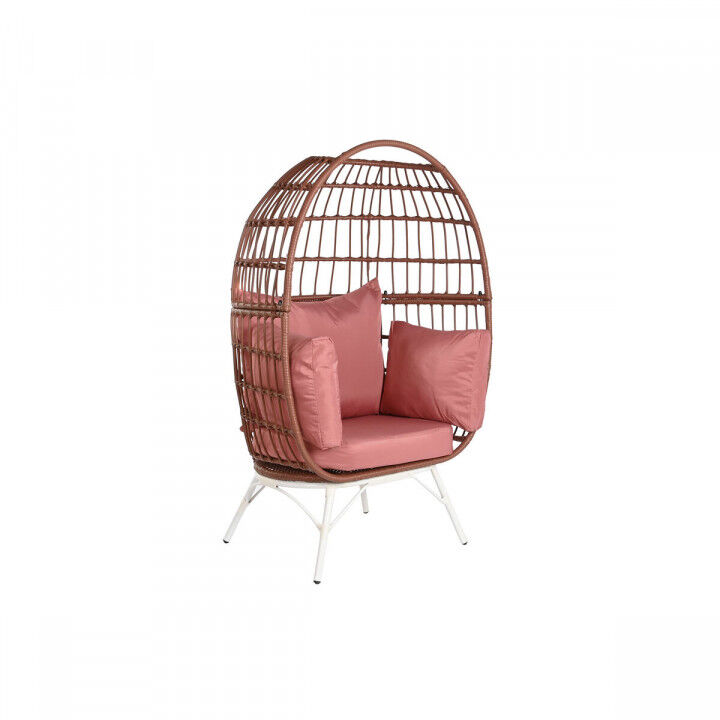 Tuinstoel DKD Home Decor 99 x 71 x 147 cm Metaal Terra cotta Synthetische rotan Wit