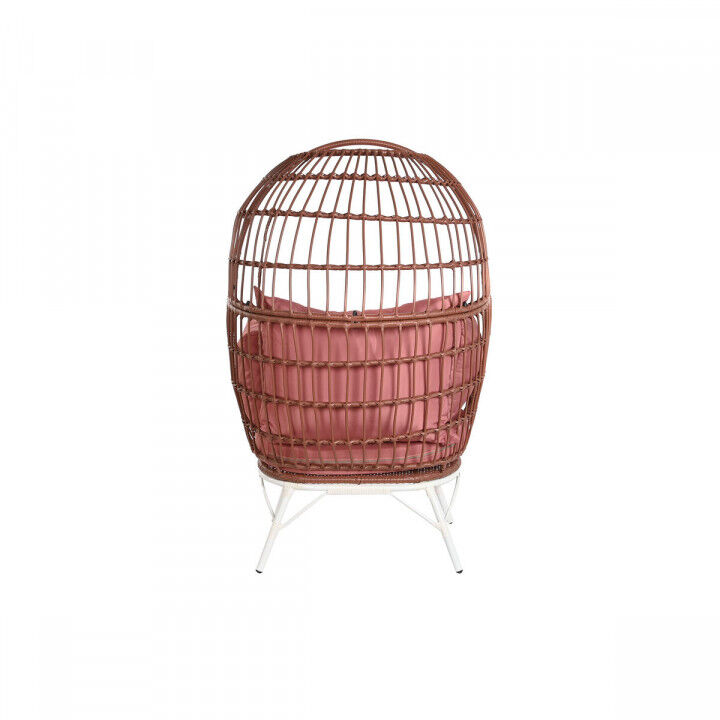 Poltrona da giardino DKD Home Decor 99 x 71 x 147 cm Metallo Terracotta rattan sintetico Bianco