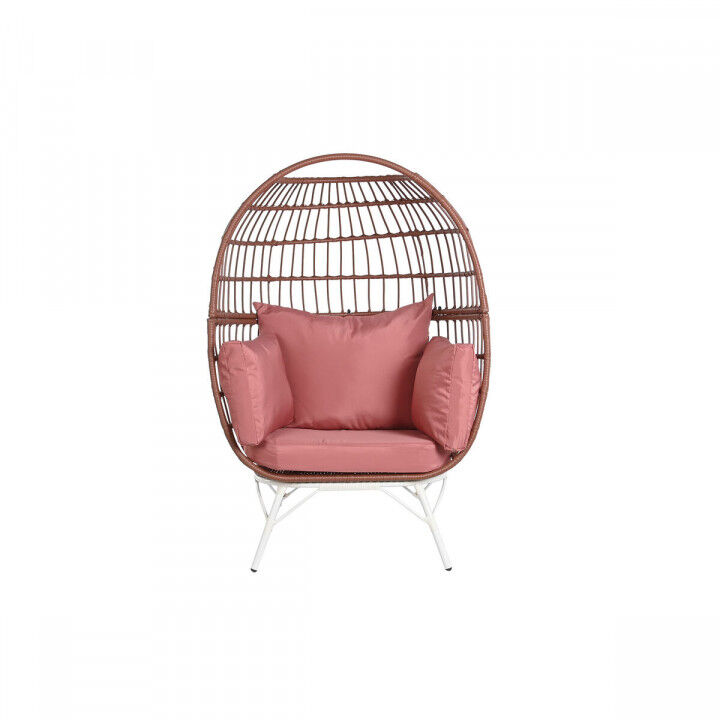 Poltrona da giardino DKD Home Decor 99 x 71 x 147 cm Metallo Terracotta rattan sintetico Bianco