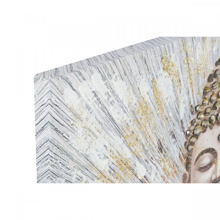 Tela Home ESPRIT Bianco Marrone Beige Dorato Buddha Orientale 70 x 3 x 100 cm (2 Unità)