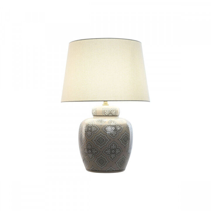 Tischlampe Home ESPRIT Weiß Beige aus Keramik 50 W 220 V 43,5 x 43,5 x 61 cm