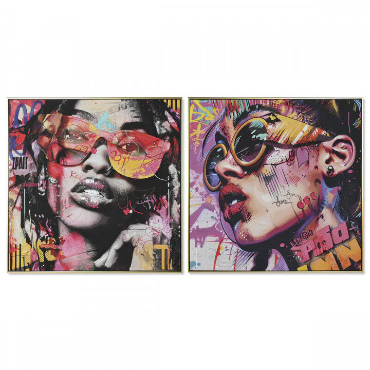 Leinwand Home ESPRIT polystyrol Leinwand 80 x 3,5 x 80 cm