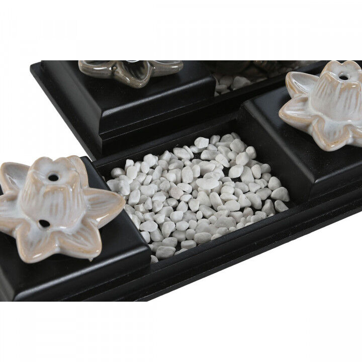 Essential oil burner Home ESPRIT Ceramic MDF Wood Buddha 24 x 8 x 14 cm (2 Units)