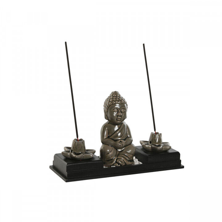 Bruciatore di essenze Home ESPRIT Ceramica Legno MDF Buddha 24 x 8 x 14 cm (2 Unità)