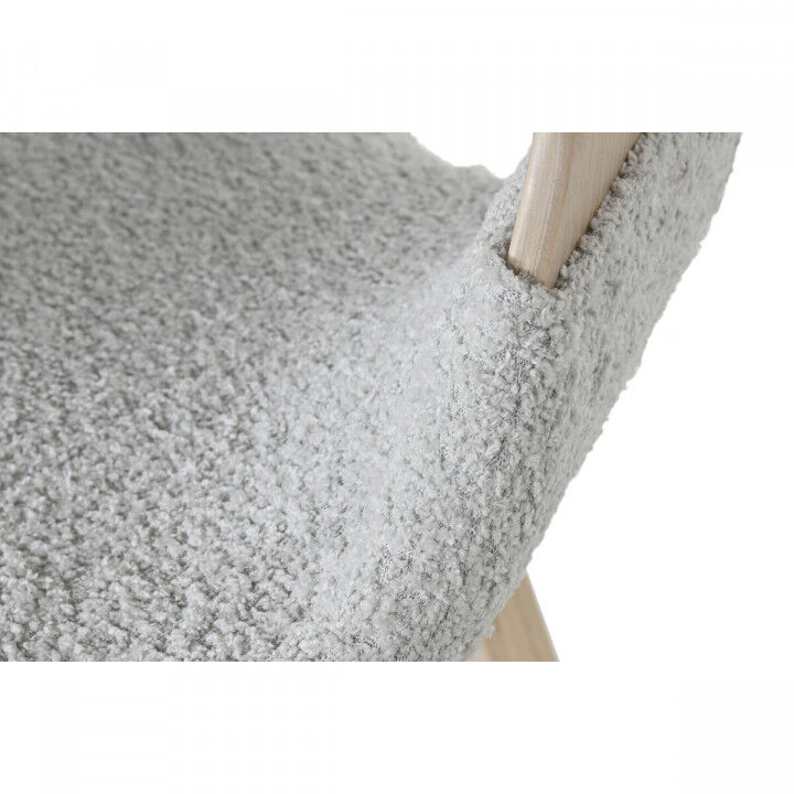 Chaise de Salle à Manger Home ESPRIT Gris Polyester Bois 55,5 x 67,5 x 80,5 cm