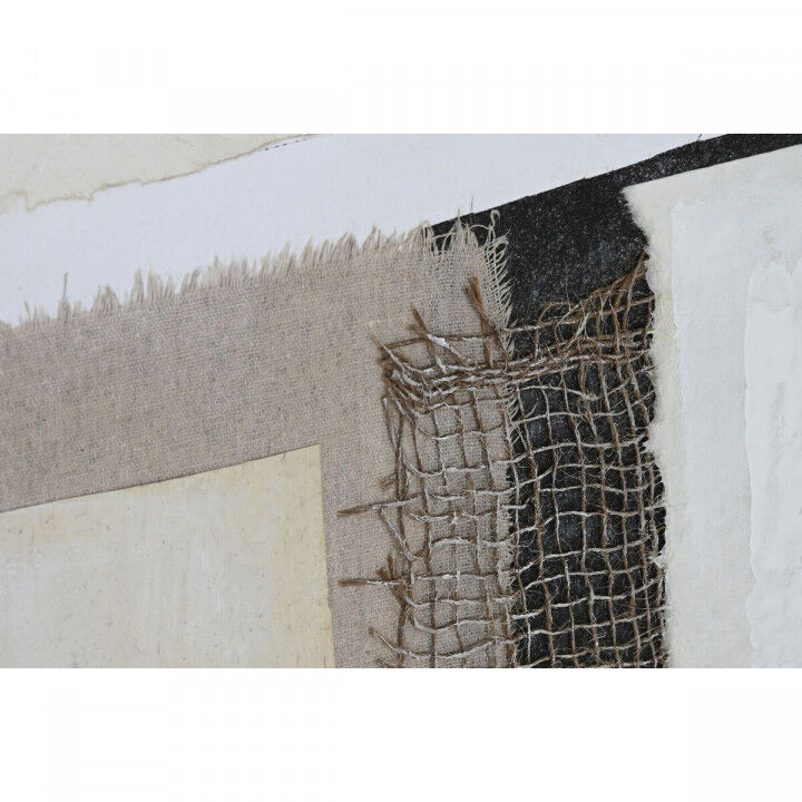Quadro Home ESPRIT Nero Beige Juta polistirene Astratto Città 82 x 3,8 x 82 cm (2 Unità)
