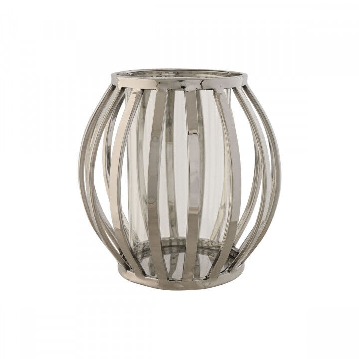 Kaarshouder Home ESPRIT Zilverkleurig Kristal Staal 19 x 19 x 19 cm