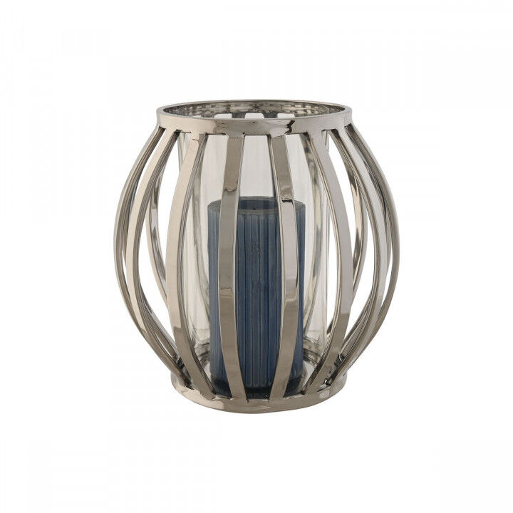 Bougeoir Home ESPRIT Argenté Verre Acier 19 x 19 x 19 cm