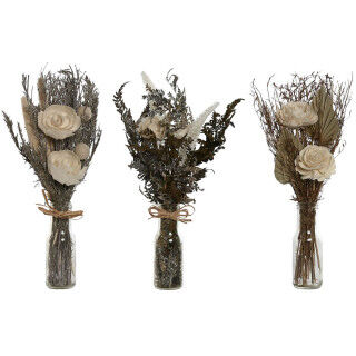Decoratieve plant Home ESPRIT Kristal Bloem 11 x 11 x 40 cm (3 Stuks)
