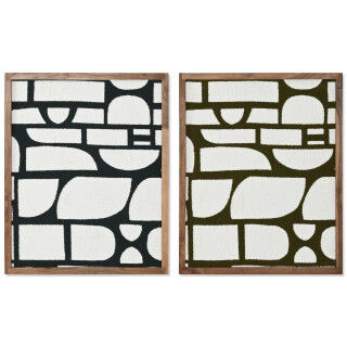 Quadro Home ESPRIT Cotone Legno di acacia 60 x 3 x 75 cm