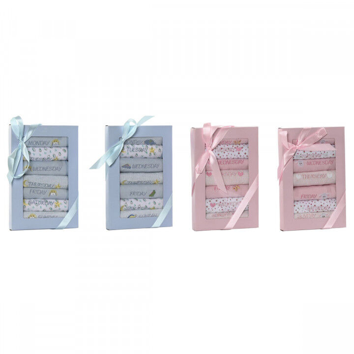 Lätzchen-Set Home ESPRIT Blau Rosa Baumwolle 19 x 29 x 3 cm (4 Stück)