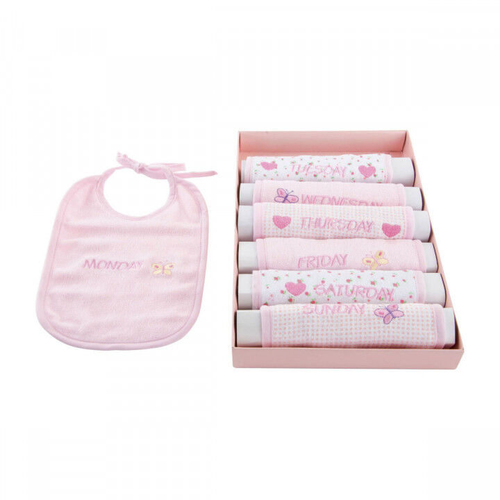 Lätzchen-Set Home ESPRIT Blau Rosa Baumwolle 19 x 29 x 3 cm (4 Stück)