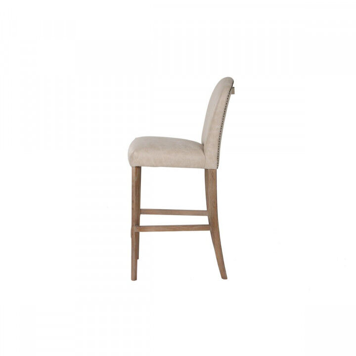 Taburete Home ESPRIT Blanco Piel