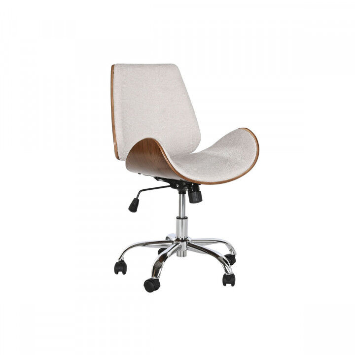Silla de Oficina Home ESPRIT Marrón Beige Plateado