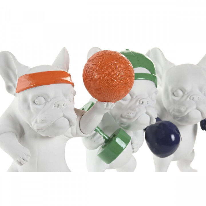 Deko-Figur Home ESPRIT Weiß Bunt Hund 17 x 13,5 x 24 cm (3 Stück)