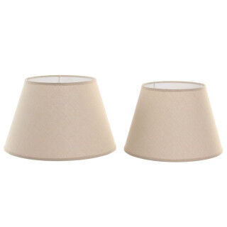 Écran de lampe Home ESPRIT Beige Lin Métal 40 x 40 x 25 cm (2 Unités)