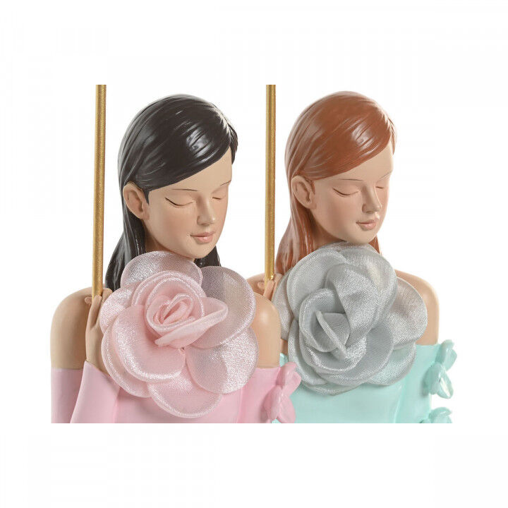 Jewellery Stand Home ESPRIT Green Pink Resin 14 x 6 x 36 cm (2 Units)