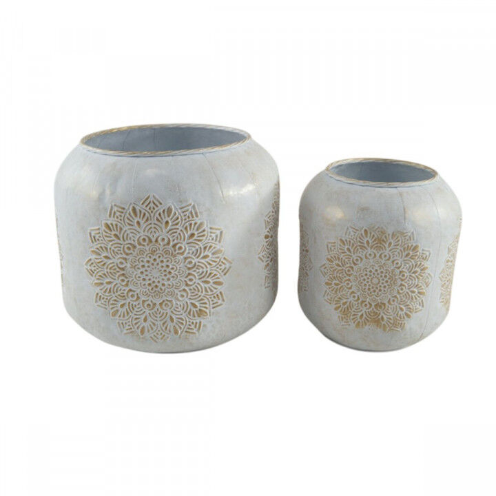 Planter Home ESPRIT White Golden Metal Arab (2 Pieces)