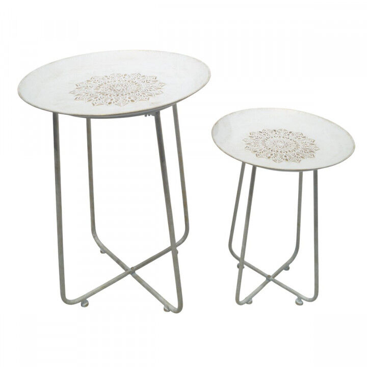 Table d'appoint Home ESPRIT Blanc Doré 48 x 48 x 66 cm