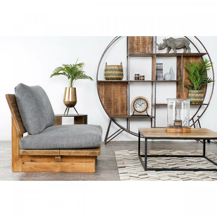 Leunstoel Home ESPRIT Zwart Natuurlijk 95 x 88 x 75 cm