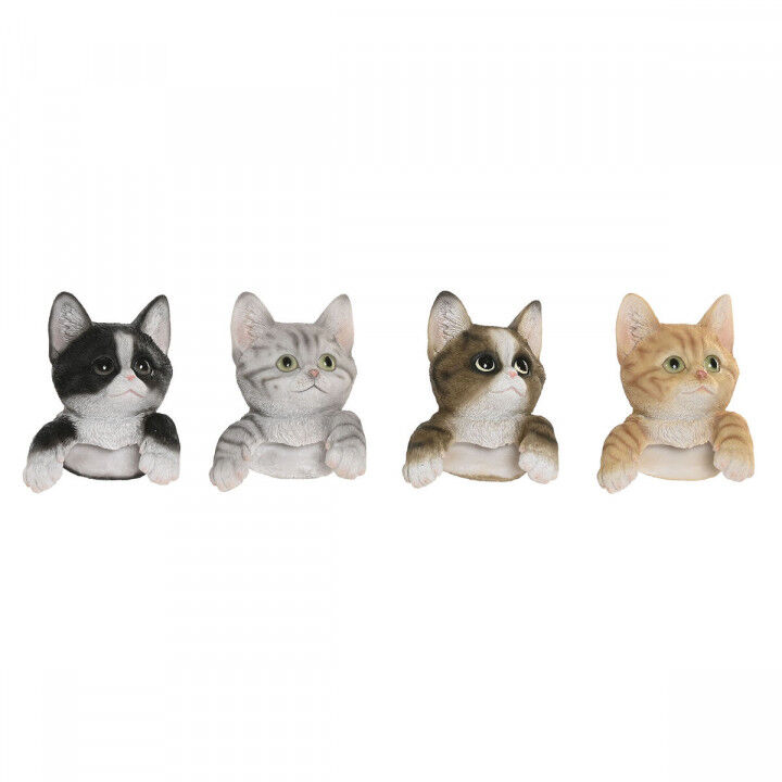 Figura Decorativa Home ESPRIT Marrón Negro Gris 8 x 8 x 10 cm (4 Unidades)