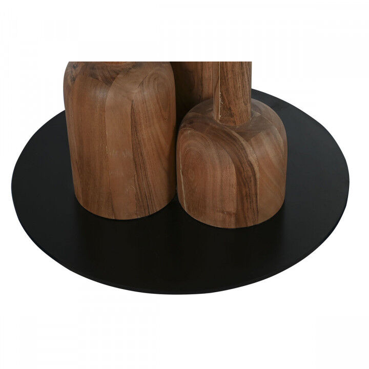 Tavolo da Pranzo Home ESPRIT Nero Naturale Marmo Acacia 106 x 106 x 76 cm