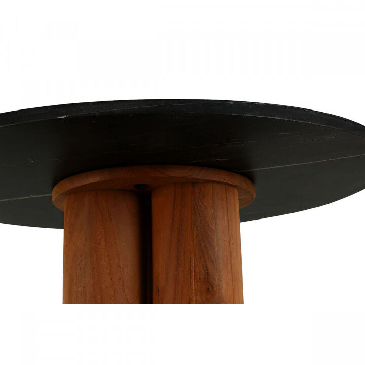 Tavolo da Pranzo Home ESPRIT Nero Naturale Marmo Acacia 106 x 106 x 76 cm