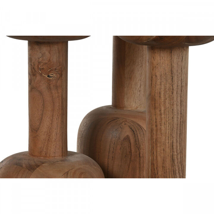 Table de Salle à Manger Home ESPRIT Noir Naturel Marbre Acacia 106 x 106 x 76 cm