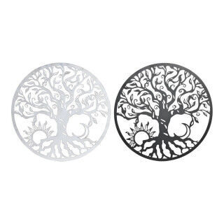 Decorazione da Parete DKD Home Decor Nero Metallo Bianco Indiano Luna (2 Unità) (60 x 1 x 60 cm)