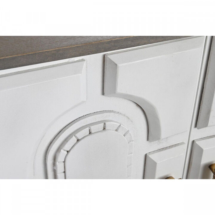 Buffet DKD Home Decor Blanc Gris Doré Métal Bois de manguier 152 x 43 x 84 cm
