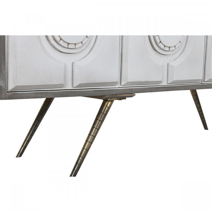 Buffet DKD Home Decor Blanc Gris Doré Métal Bois de manguier 152 x 43 x 84 cm