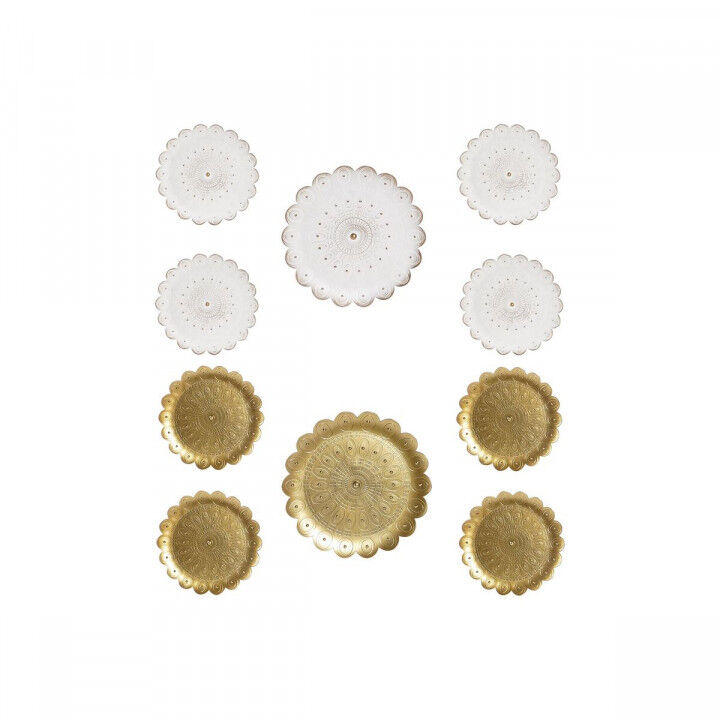 Deko-Figur DKD Home Decor (5 Stücke) (2 Stück) Gold Weiß Polypropylen Moderne Decapé (35 x 2 x 35 cm)