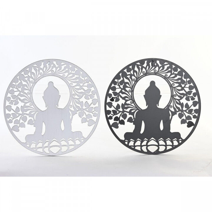 Decoración de Pared DKD Home Decor Metal Buda Oriental (2 Unidades) (40 x 1 x 40 cm)