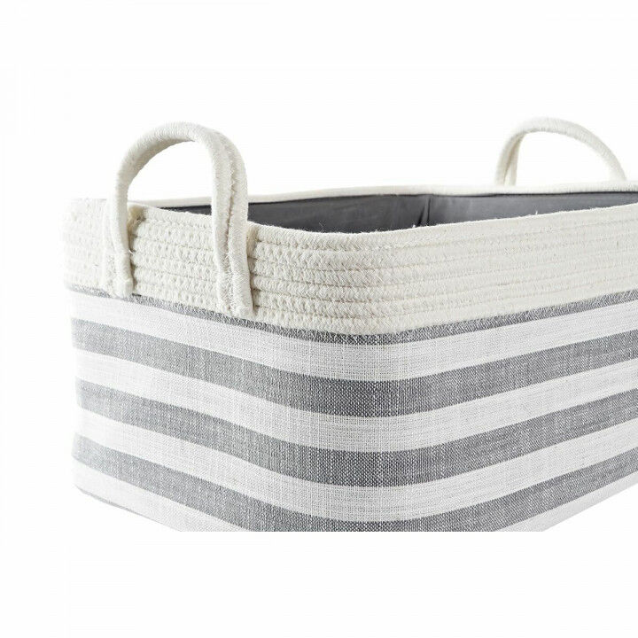 Set de basket DKD Home Decor Rayures 40 x 30 x 23 cm Gris