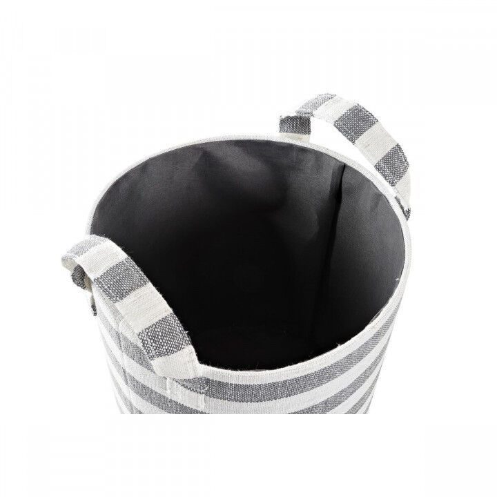 Basket set DKD Home Decor White Grey Stripes 35 x 35 x 40 cm 3 Pieces (3 Units)