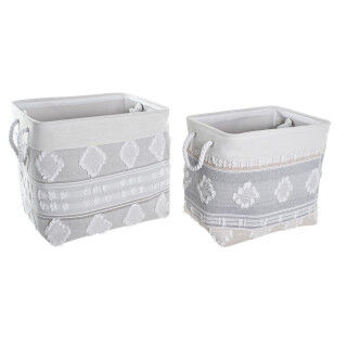 Basket set DKD Home Decor 45 x 35 x 40 cm Grey