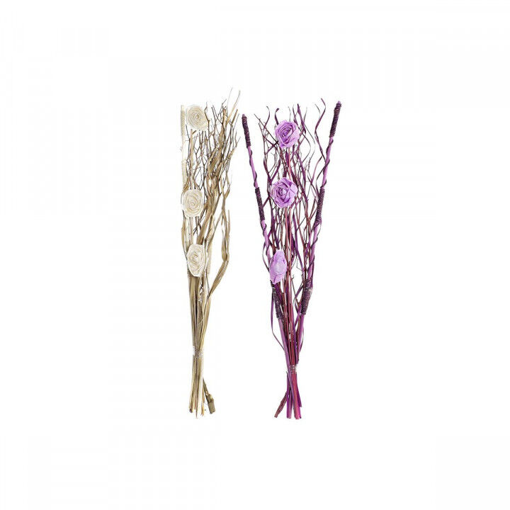 Branche DKD Home Decor Rose Lila Blanc Fleur séchée (30 x 30 x 100 cm) (2 Unités)