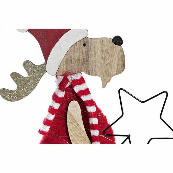 Christmas bauble DKD Home Decor Wood Polyester Reindeer (5 x 22 x 41 cm) (4 Units)