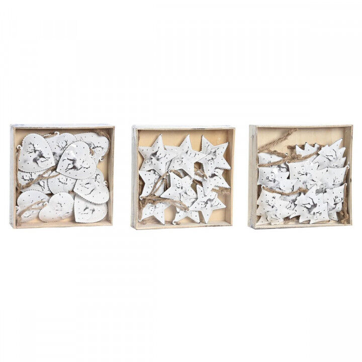 Set Adornos de Navidad DKD Home Decor Metal (12 x 12 x 3 cm) (3 Unidades)