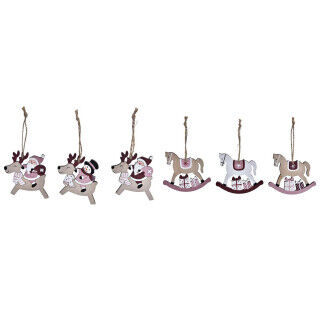 Ensemble Décorations de Noël DKD Home Decor Bois MDF (21 x 8,2 x 1,5 cm) (8 cm) (2 Unités)