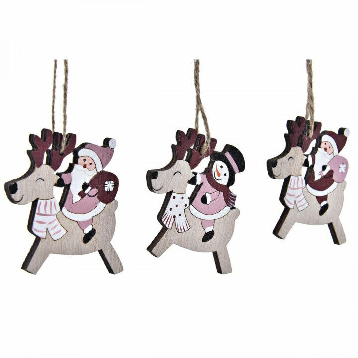 Ensemble Décorations de Noël DKD Home Decor Bois MDF (21 x 8,2 x 1,5 cm) (8 cm) (2 Unités)