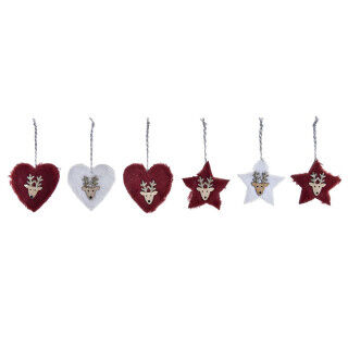 Kerst Decoratie Set DKD Home Decor Polyester (21 x 8 x 1 cm) (8 cm) (2 Stuks)